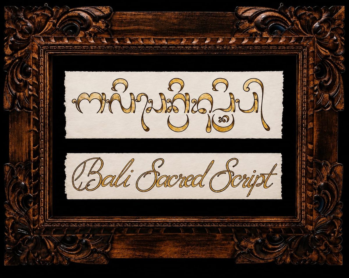 Aksara Bali wedding vow scroll commission